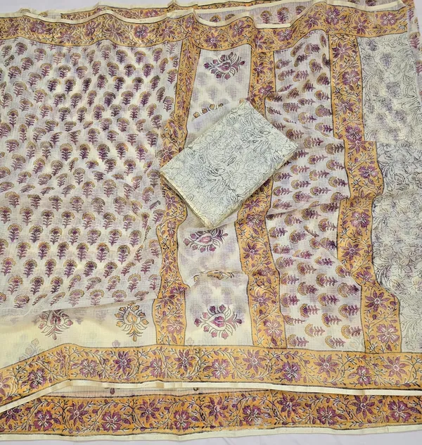 Kotadoria_Yellow_Kota_Doria_Kota_Doria_Hand_Block_Print_Saree_For_Women