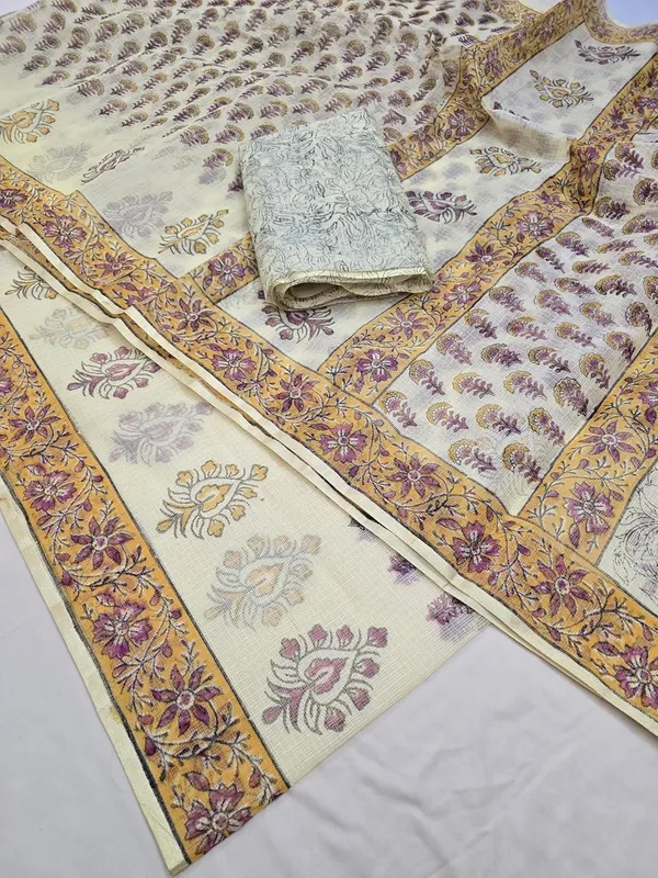 Kotadoria_Yellow_Kota_Doria_Kota_Doria_Hand_Block_Print_Saree_For_Women