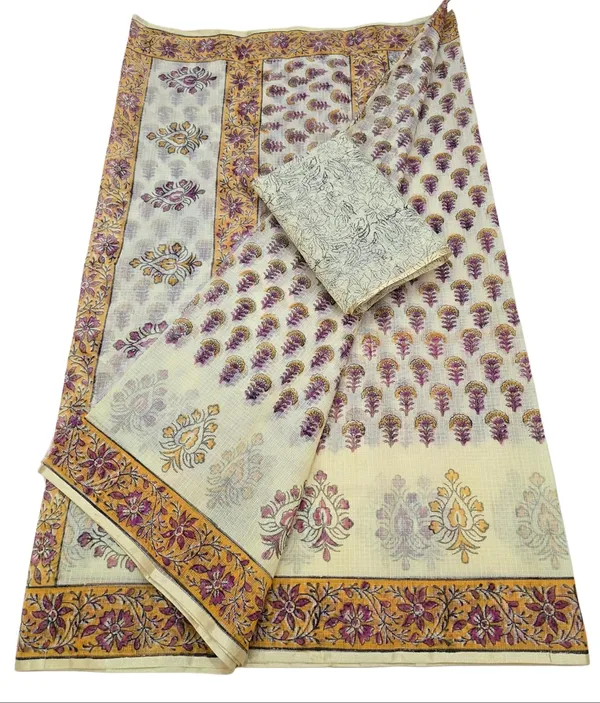 Kotadoria_Yellow_Kota_Doria_Kota_Doria_Hand_Block_Print_Saree_For_Women