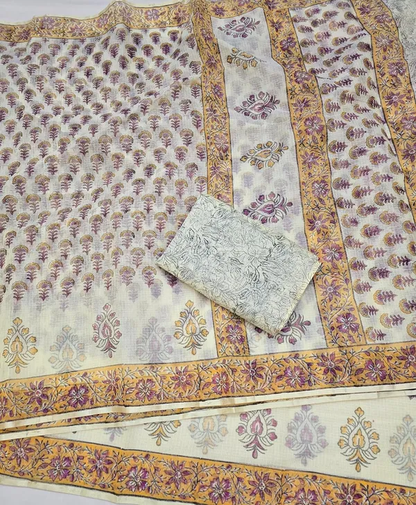 Kotadoria_Yellow_Kota_Doria_Kota_Doria_Hand_Block_Print_Saree_For_Women