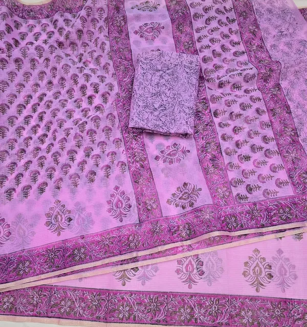 Kotadoria_Pink_Kota_Doria_Kota_Doria_Hand_Block_Print_Saree_For_Women