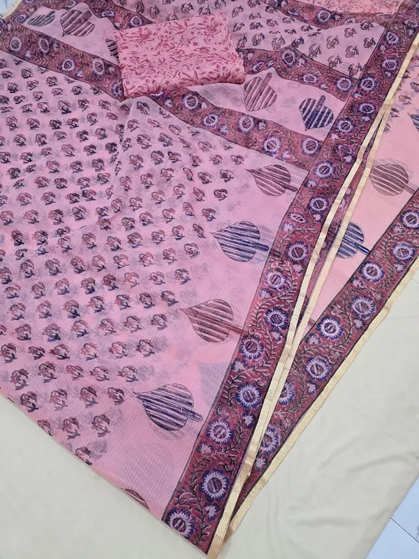 Kotadoria_Peach_Cotton_Saree_For_Women