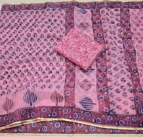 Kotadoria_Peach_Cotton_Saree_For_Women