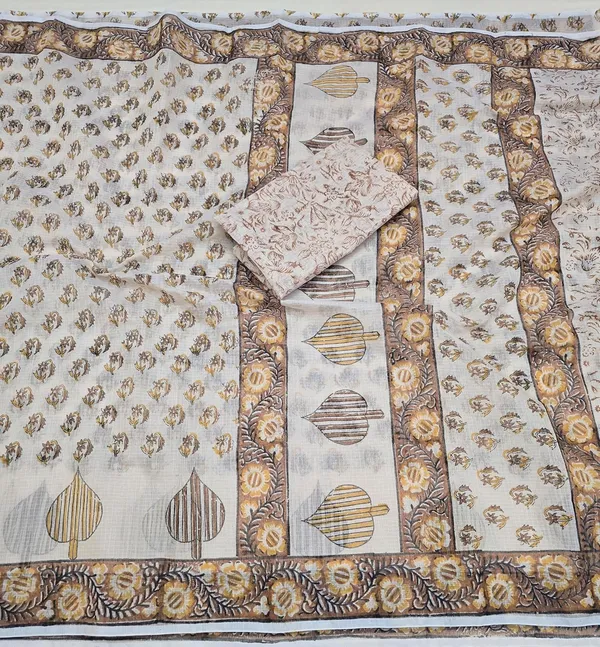 Kotadoria_Cream_Cotton_Saree_For_Women