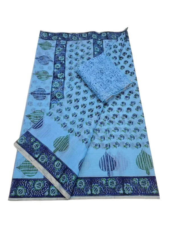 Kotadoria_Sky_Blue_Cotton_Saree_For_Women