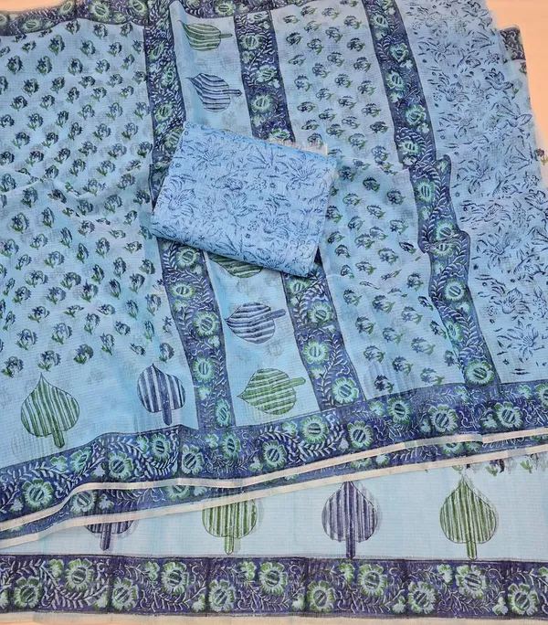 Kotadoria_Sky_Blue_Cotton_Saree_For_Women
