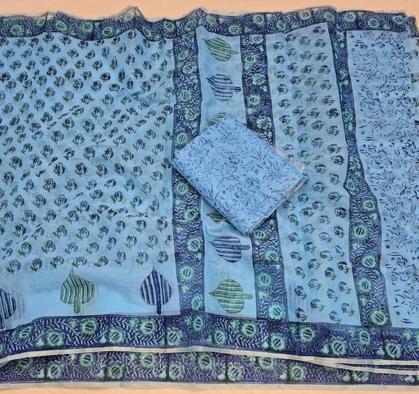 Kotadoria_Sky_Blue_Cotton_Saree_For_Women