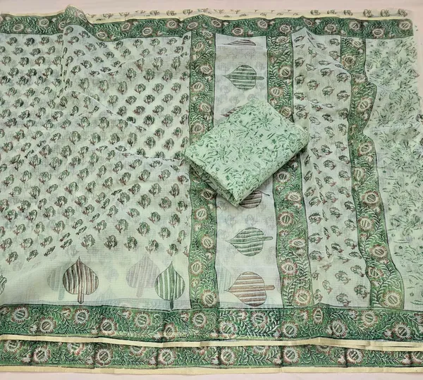 Kotadoria_Green_Cotton_Saree_For_Women