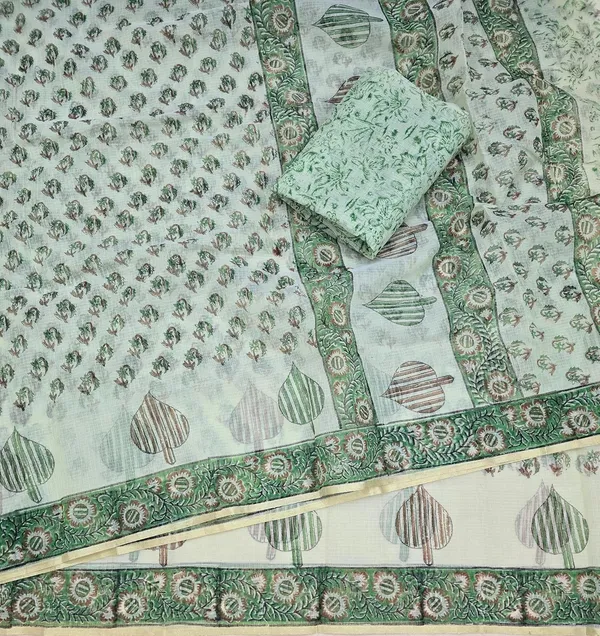 Kotadoria_Green_Cotton_Saree_For_Women