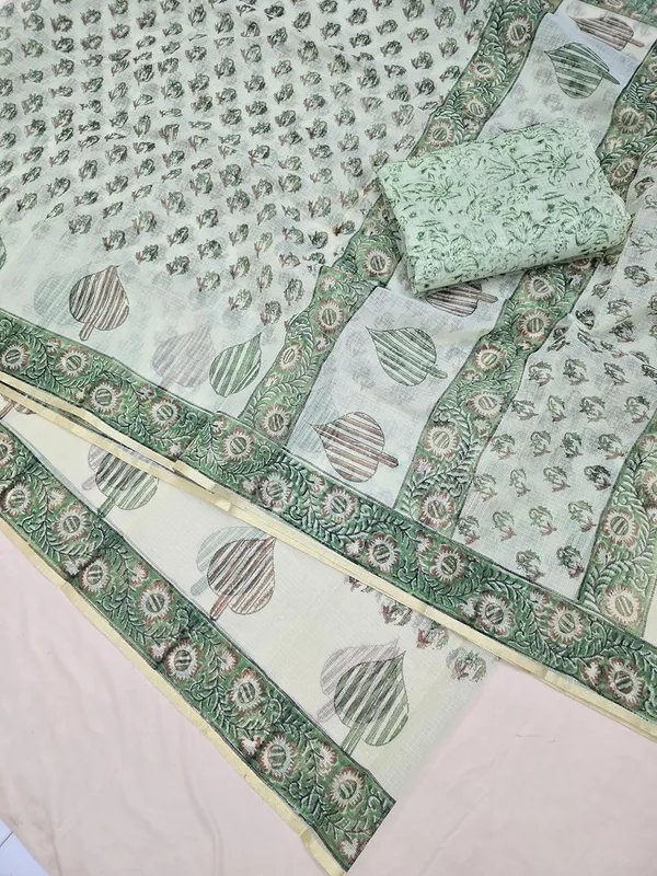 Kotadoria_Green_Cotton_Saree_For_Women