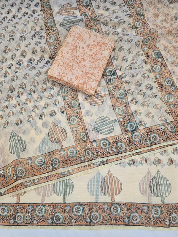Kotadoria_Yellow_Cotton_Saree_For_Women