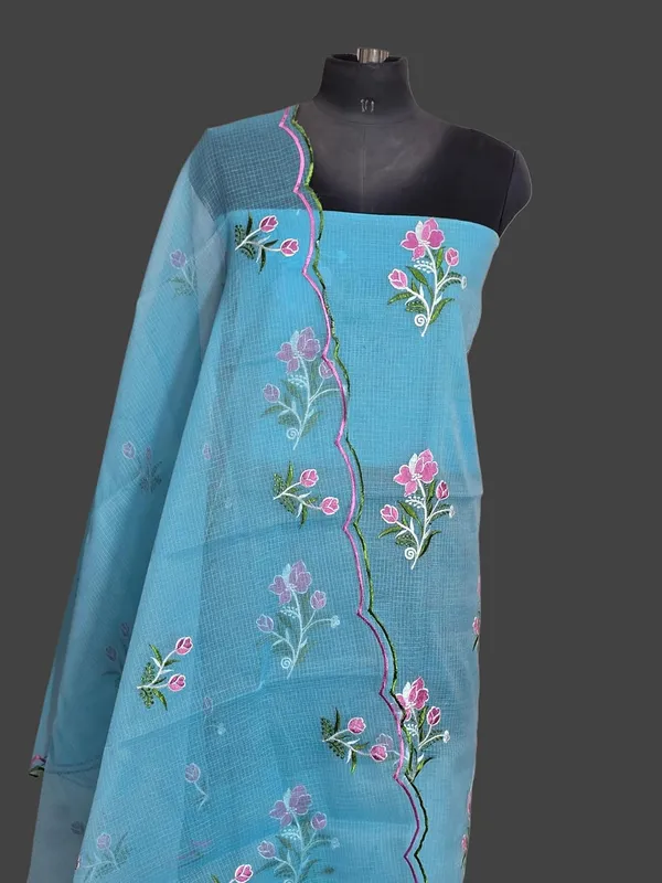 Kotadoria_Sky_Blue_Pure_Cotton_Embroidery_Unstitched_Dress_Material_For_Women