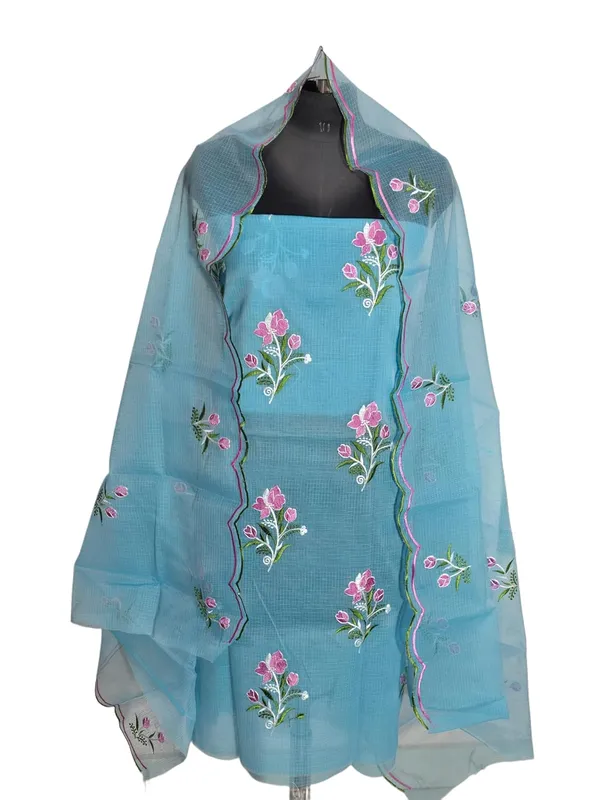 Kotadoria_Sky_Blue_Pure_Cotton_Embroidery_Unstitched_Dress_Material_For_Women