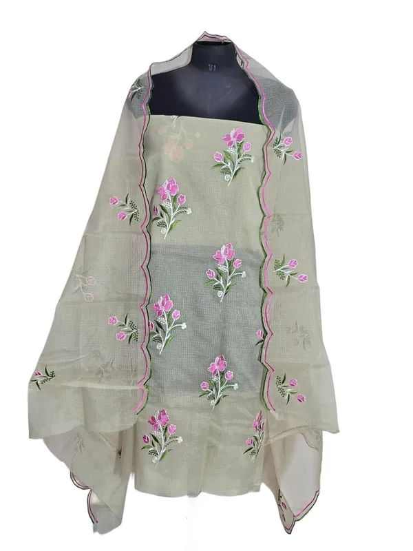 Kotadoria_Cream_Pure_Cotton_Embroidery_Unstitched_Dress_Material_For_Women