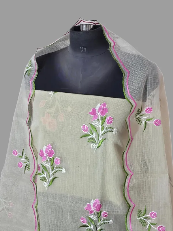 Kotadoria_Cream_Pure_Cotton_Embroidery_Unstitched_Dress_Material_For_Women