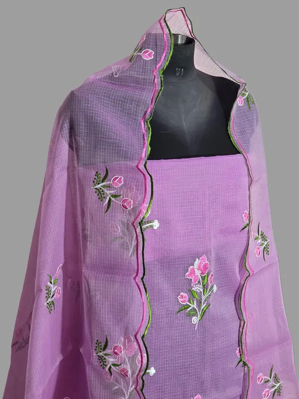Kotadoria_Purple_Pure_Cotton_Embroidery_Unstitched_Dress_Material_For_Women