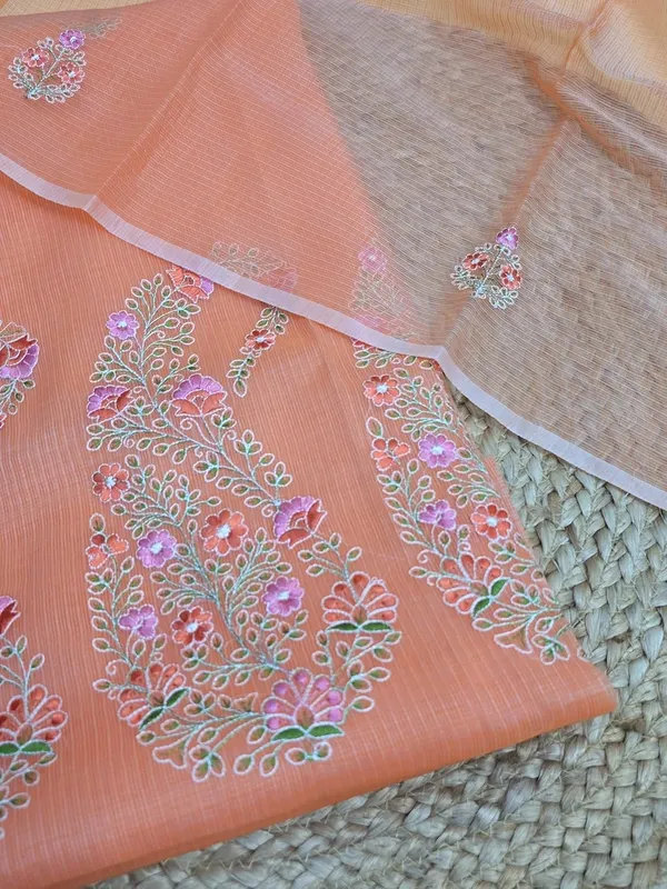 Kotadoria_Orange_Cotton_Unstitched_Dress_Material_For_Women