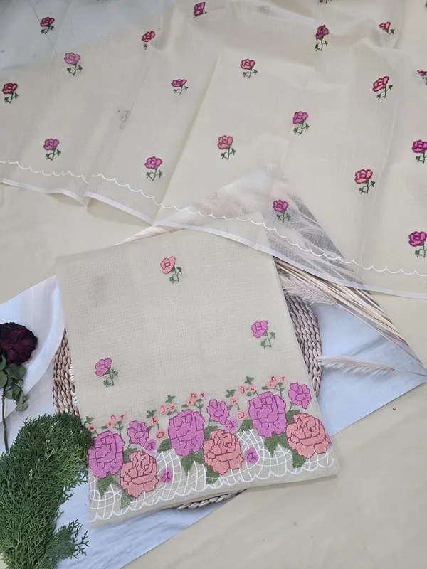 Kotadoria_Cream_Cotton_Unstitched_Dress_Material_For_Women