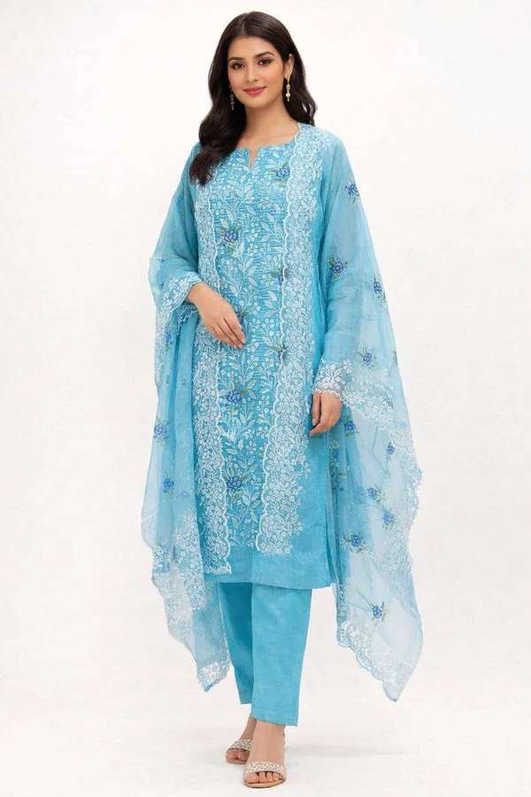 Kotadoria_Sky_Blue_Cotton_Blend_Unstitched_Dress_Material_For_Women