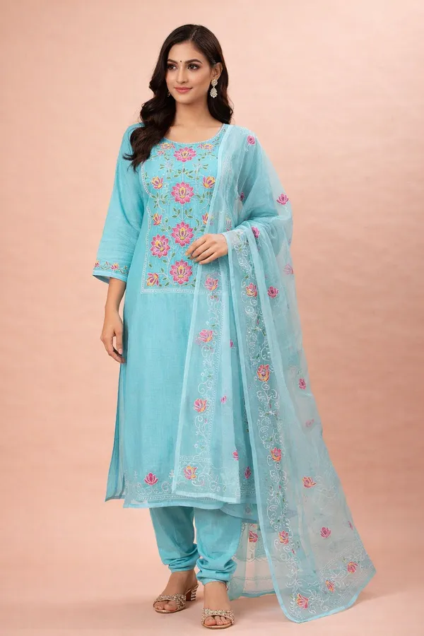 Kotadoria_Blue_Cotton_Blend_Unstitched_Dress_Material_For_Women