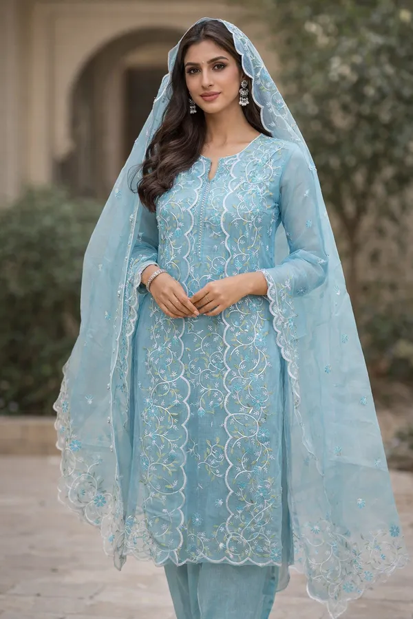 Kotadoria_Blue_Cotton_Blend_Kota_Doria_Unstitched_Dress_Material_For_Women