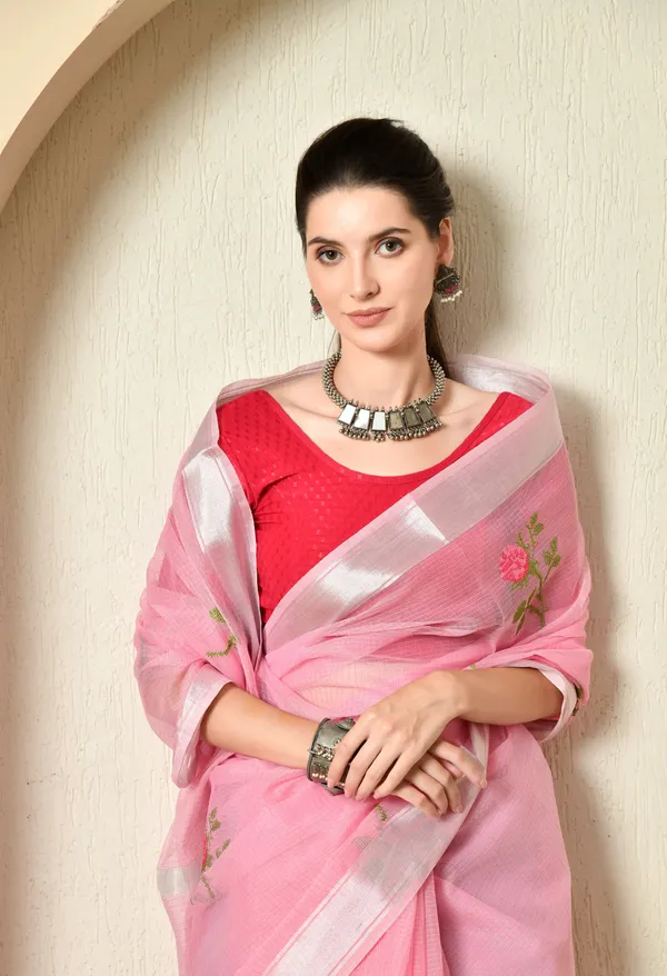 Kotadoria_Blush_Baby_Pink_Cotton_Saree_For_Women