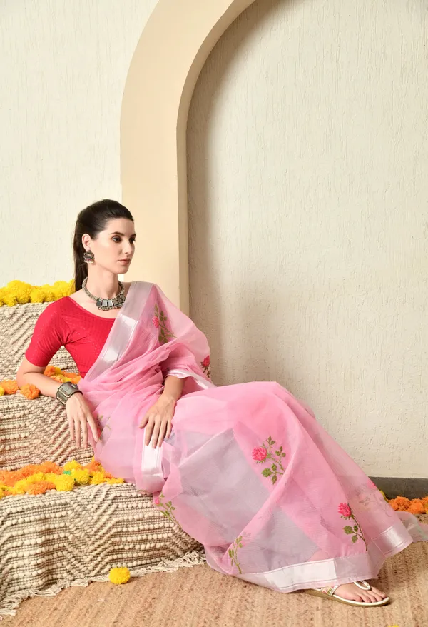 Kotadoria_Blush_Baby_Pink_Cotton_Saree_For_Women