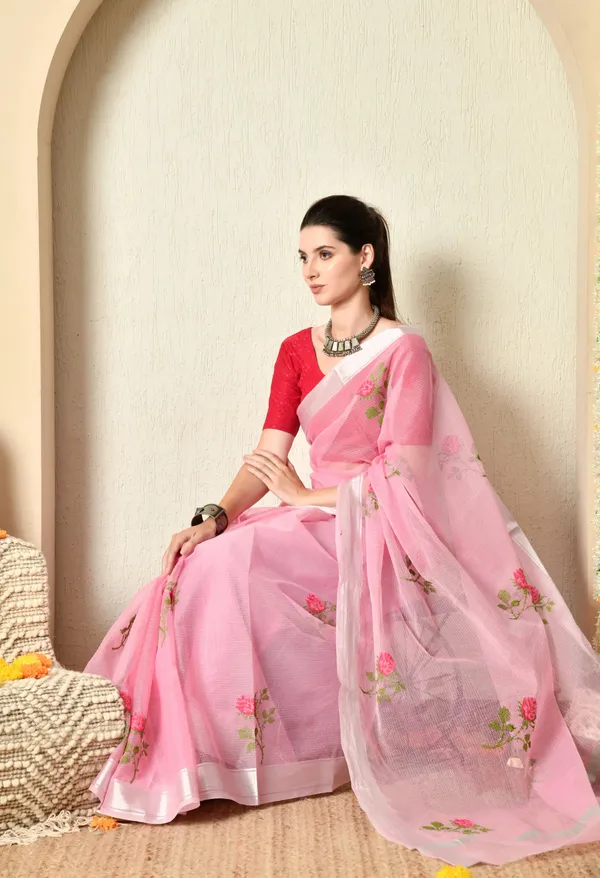 Kotadoria_Blush_Baby_Pink_Cotton_Saree_For_Women