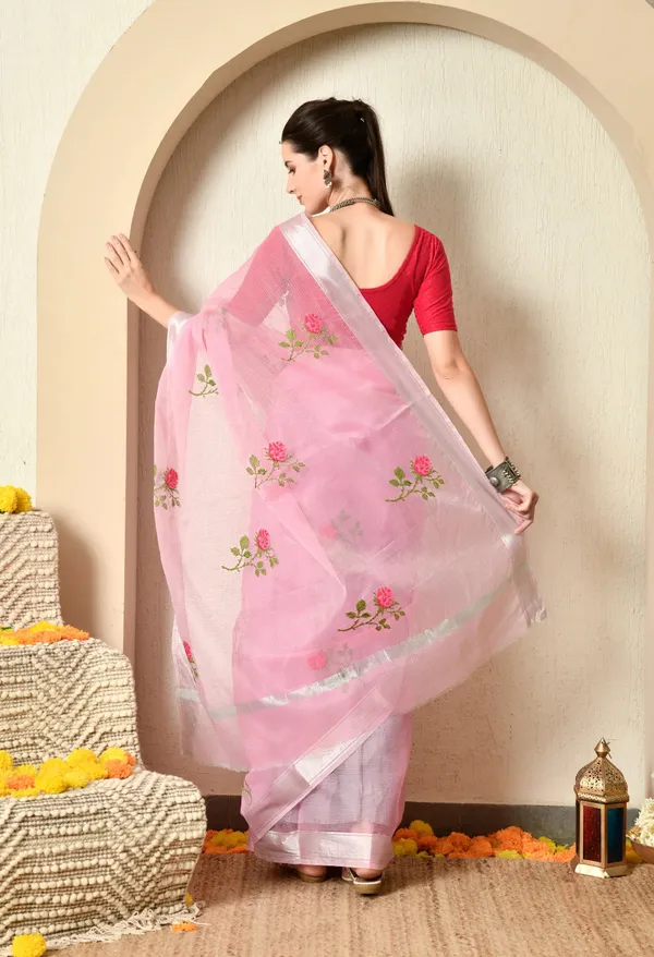 Kotadoria_Blush_Baby_Pink_Cotton_Saree_For_Women