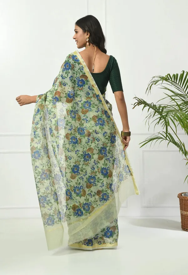 Kotadoria_Honeydew_Yellow_Cotton_Saree_For_Women