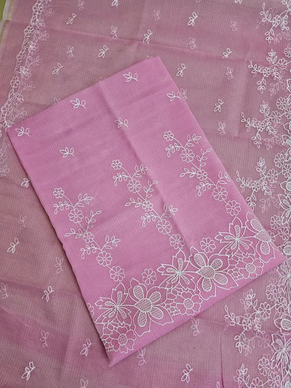 Kota_Doria_Cotton_Blend_Embroidered_Suit_Set_for_Women_|_Pink_Floral_Embroidery_Top_with_Bottom_&_Dupatta_|_3_Piece_Dress_Material_Set