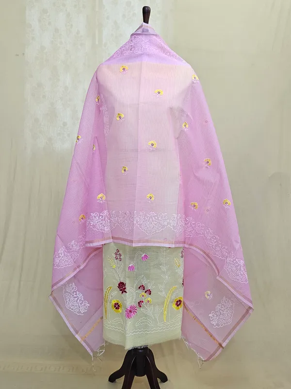 Kota_Doria_Embroidered_3_Piece_Suit_Set_for_Women_|_Cream_&_Pink_Floral_Embroidery_Kurta_with_Bottom_&_Dupatta_|_Premium_Ethnic_Wear