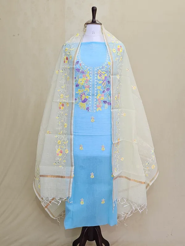Kota_Doria_Embroidered_3_Piece_Suit_Set_for_Women_|_Sky_Blue_Floral_Embroidery_Kurta_with_Bottom_&_Dupatta_|_Elegant_Ethnic_Wear