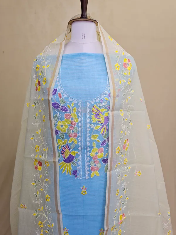 Kota_Doria_Embroidered_3_Piece_Suit_Set_for_Women_|_Sky_Blue_Floral_Embroidery_Kurta_with_Bottom_&_Dupatta_|_Elegant_Ethnic_Wear