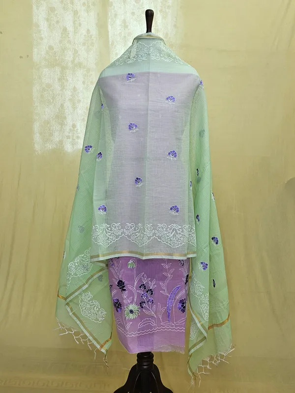 Kota_Doria_Embroidered_Suit_Set_for_Women_|_Purple_Pink_Top_with_Pastel_Green_Floral_Dupatta_|_Purple_Bottom_Traditional_Ethnic_Dress_Materia