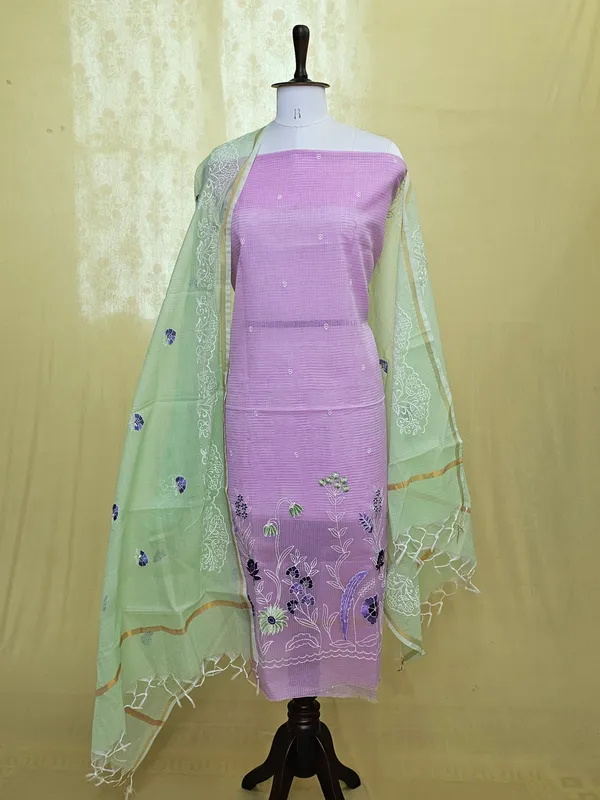 Kota_Doria_Embroidered_Suit_Set_for_Women_|_Purple_Pink_Top_with_Pastel_Green_Floral_Dupatta_|_Purple_Bottom_Traditional_Ethnic_Dress_Materia