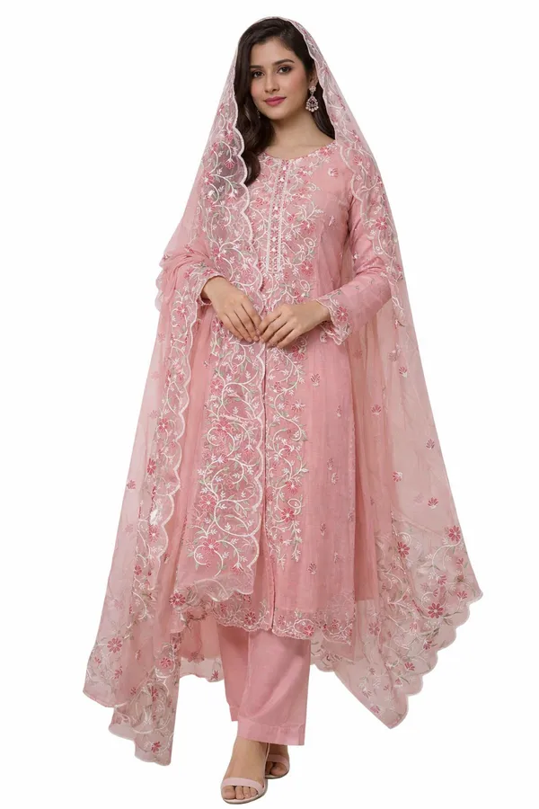 Kotadoria_Peach_Cotton_Blend_Unstitched_Dress_Material_For_Women
