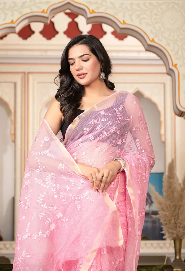 Kotadoria_Blush_Pink_Organic_Cotton_Saree_For_Women