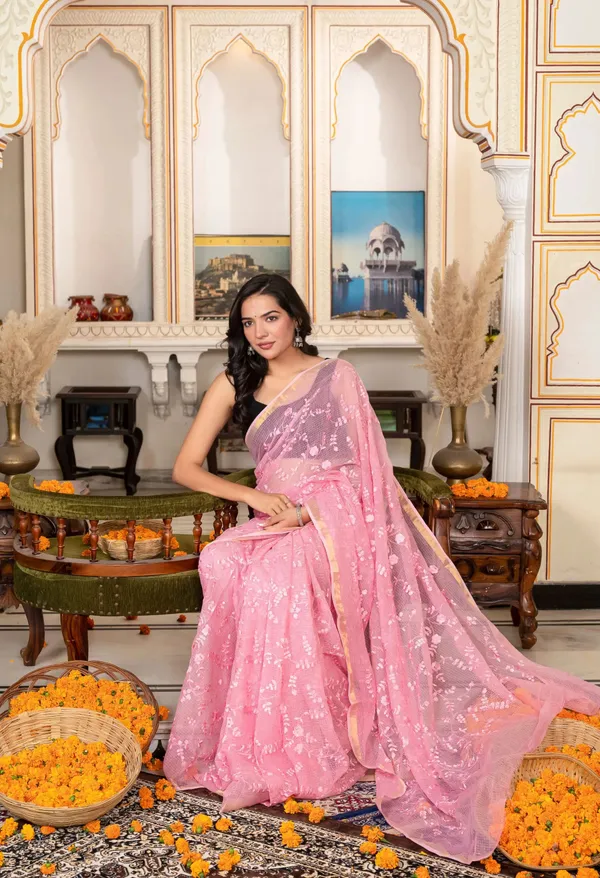 Kotadoria_Blush_Pink_Organic_Cotton_Saree_For_Women