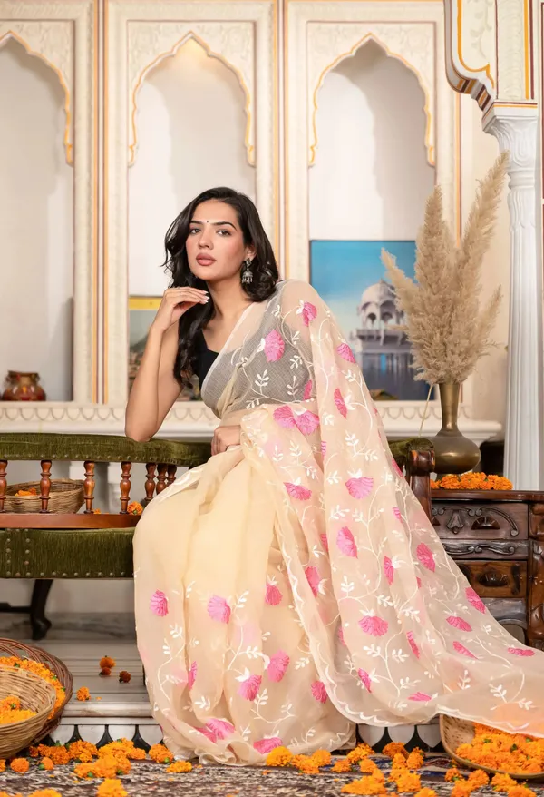 Kotadoria_Beige_Nude_Cotton_Saree_For_Women