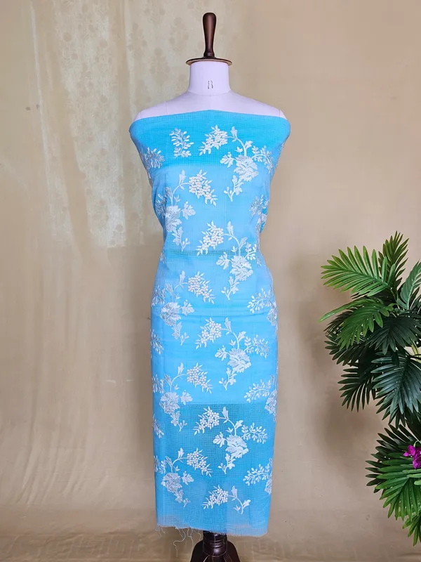 Sky_Blue_Kota_Doria_Embroidery_3_Piece_Suit_Set_for_Women_|_Floral_Embroidered_Kurta,_Bottom_&_Dupatta