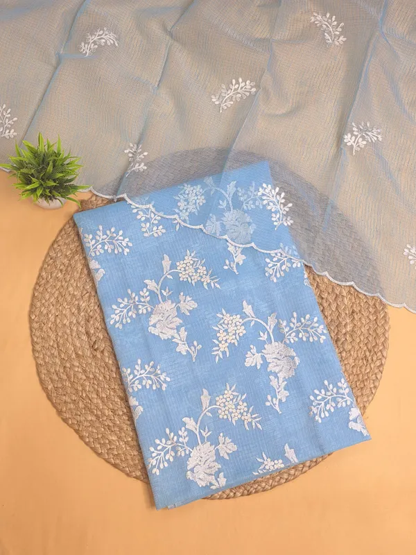 Sky_Blue_Kota_Doria_Embroidery_3_Piece_Suit_Set_for_Women_|_Floral_Embroidered_Kurta,_Bottom_&_Dupatta