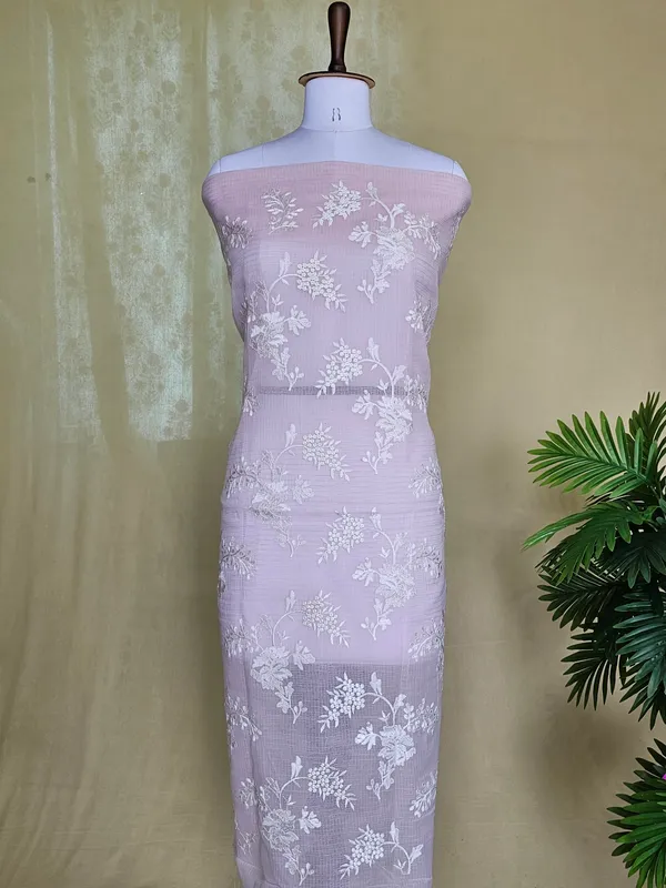 Women’s_Light_Lavender_Kota_Doria_Embroidery_3_Piece_Suit_Set_|_Floral_Embroidered_Kurta,_Bottom_&_Dupatta
