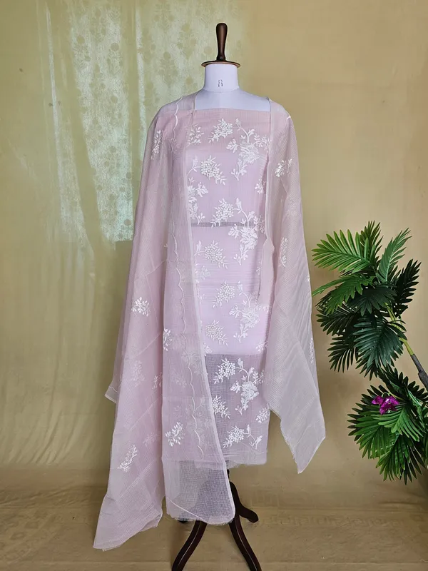 Women’s_Light_Lavender_Kota_Doria_Embroidery_3_Piece_Suit_Set_|_Floral_Embroidered_Kurta,_Bottom_&_Dupatta