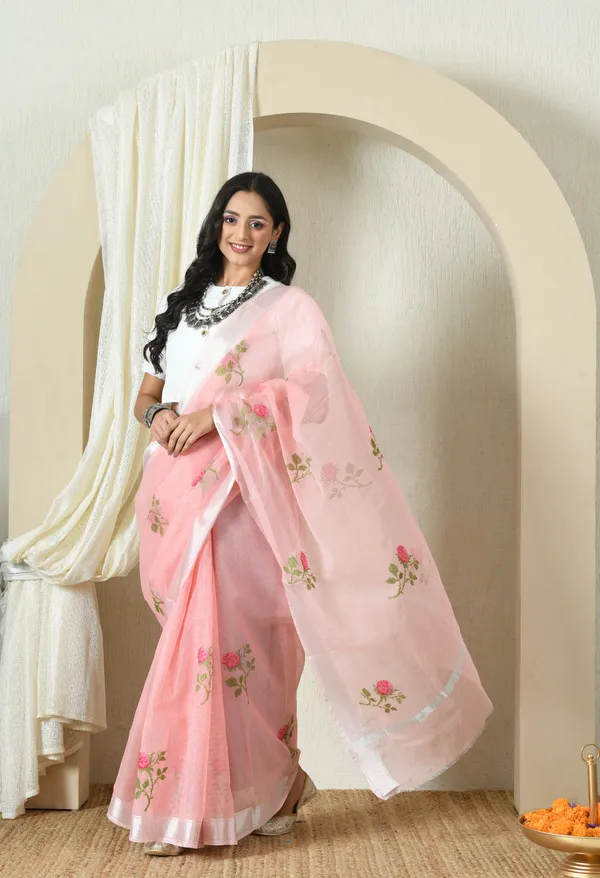 Kotadoria_Peach_Pink_Cotton_Saree_For_Women