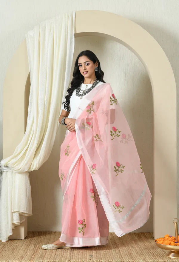 Kotadoria_Peach_Pink_Cotton_Saree_For_Women