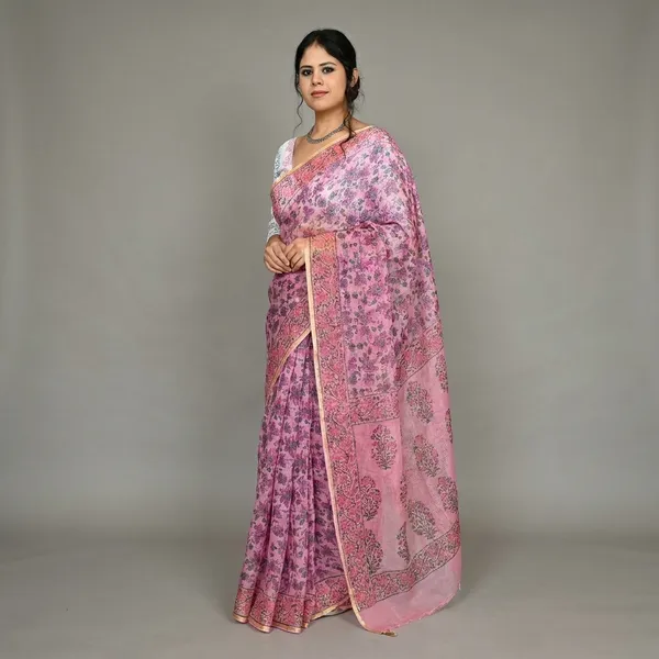 Kotadoria_Pink_Cotton_Saree_For_Women