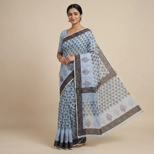 Kotadoria_Light_Grey_Kota_Doria_Kota_Doria_Hand_Block_Print_Saree_For_Women