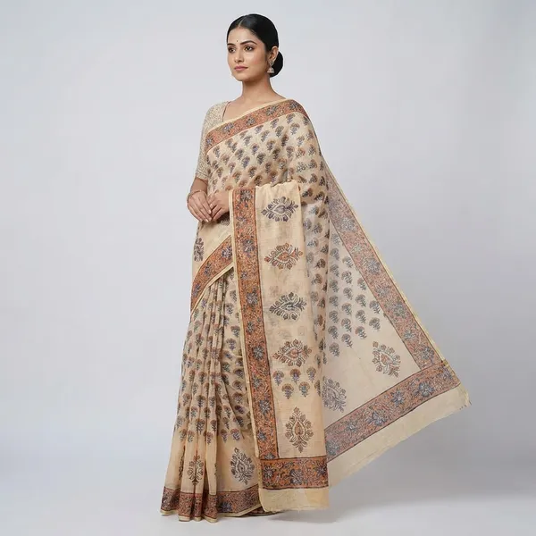 Kotadoria_Light_Yellow_Kota_Doria_Kota_Doria_Hand_Block_Print_Saree_For_Women