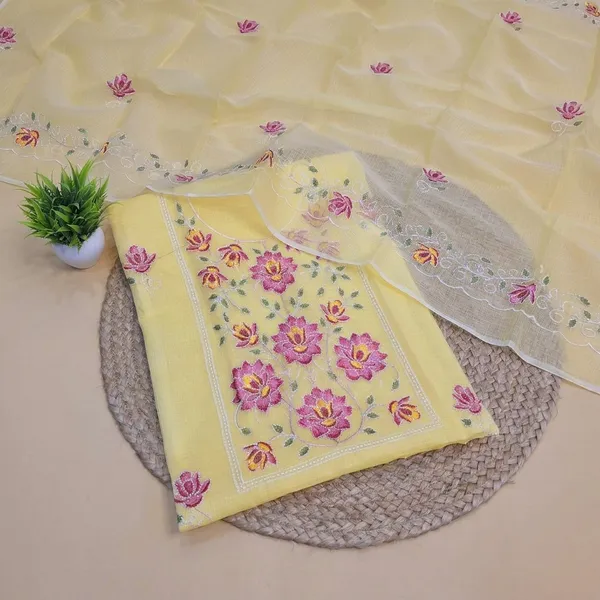 Kotadoria_Yellow_Cotton_Blend_Unstitched_Dress_Material_For_Women